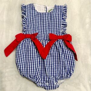 Cecil & Lou Infant Girls Blue Gingham Bubble Outfit 9 mo